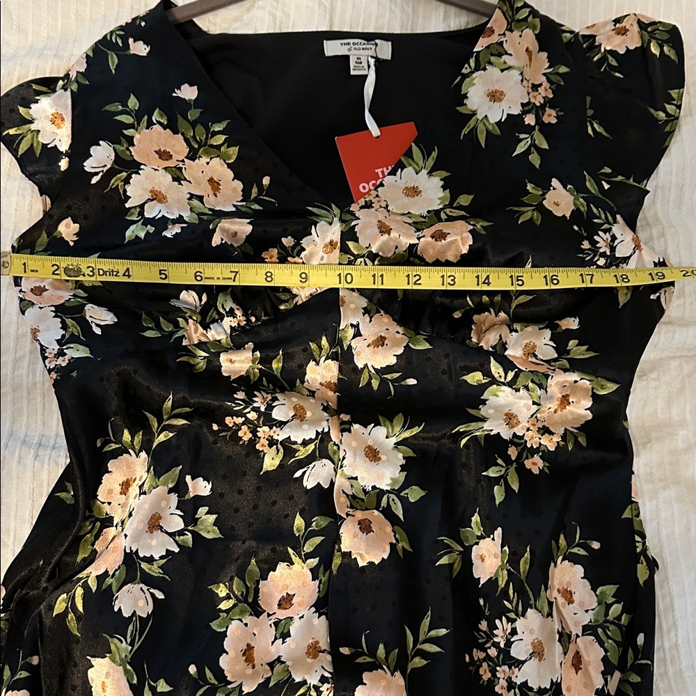 The Occasion by Old Navy Floral Black Maxi Dress with Flutter Sleeves M Tall - Picture 8 of 9